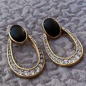 Vintage Fifth Avenue Collection - Black Onyx Sparkly Earrings